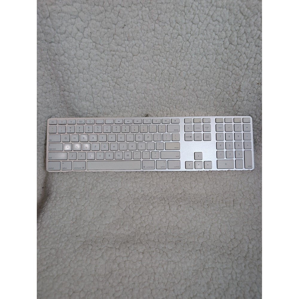 Apple A1243 Wired USB Keyboard with Numeric Keypad Aluminum MB110LL/A Silver